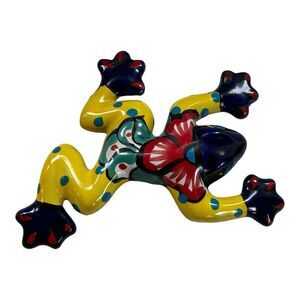 Mexican Talavera Pottery Folk Art TREE FROG‎ - Garden Patio Or Wall Hanging